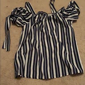 Girls navy and white blouse